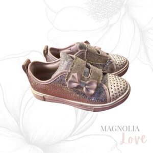 ✨ Sport Skechers Lights Magnolia Glitter Kids Shoes - Pink and Gold